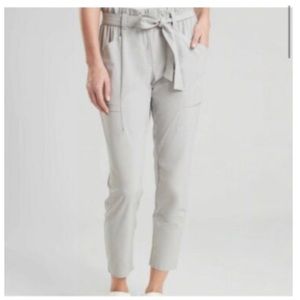 Athleta Gray Tie Waist Paperbag Pants